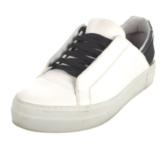HELMUT LANG* black white silver genuine leather low cut sneaker size 36.5 - Picture 1 of 11